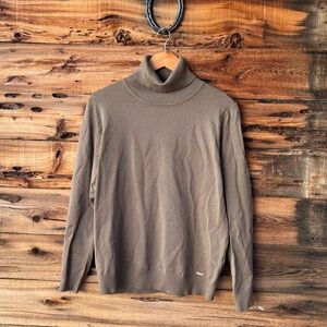 CALVIN KLEIN | Taupe Turtleneck Sweater L